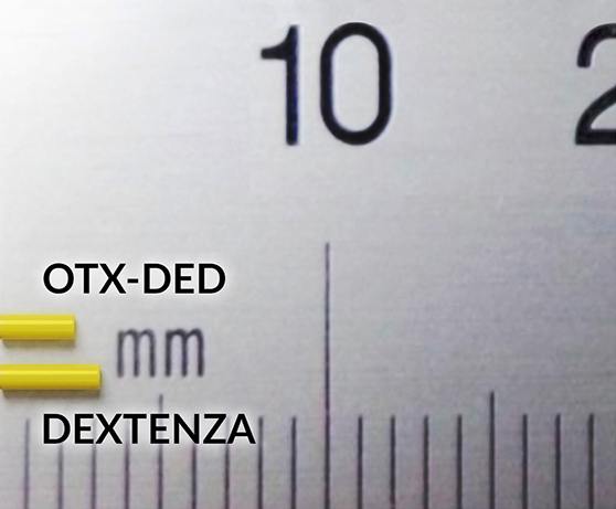 visual example of size of OTX-DED in mm
